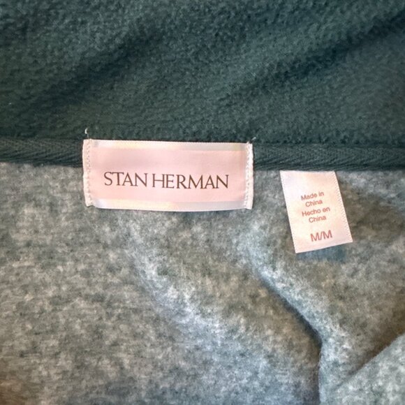 Stan Herman Womens Full-Zip Heathered Jacket M/M Gray & Green 100% Polyester - Picture 3 of 5